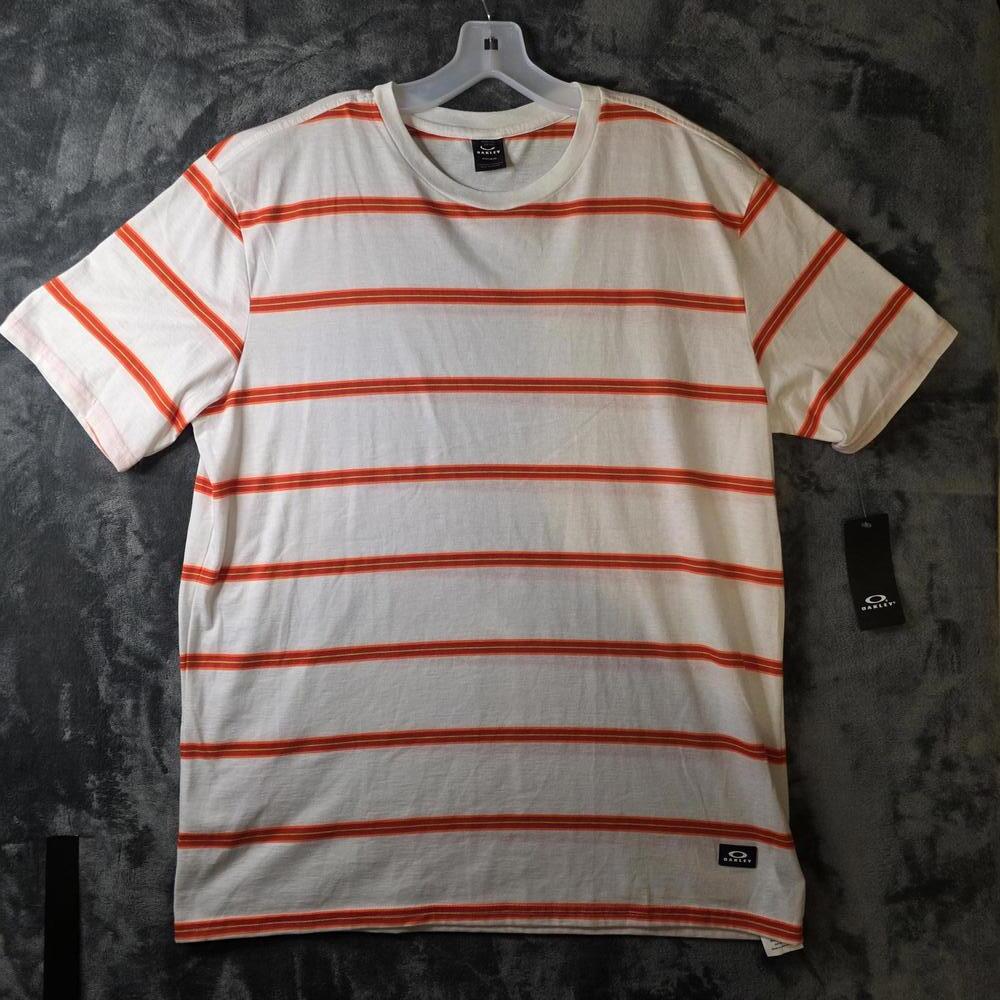 Oakley Six Stripes Tee XXL NWT White/Orange